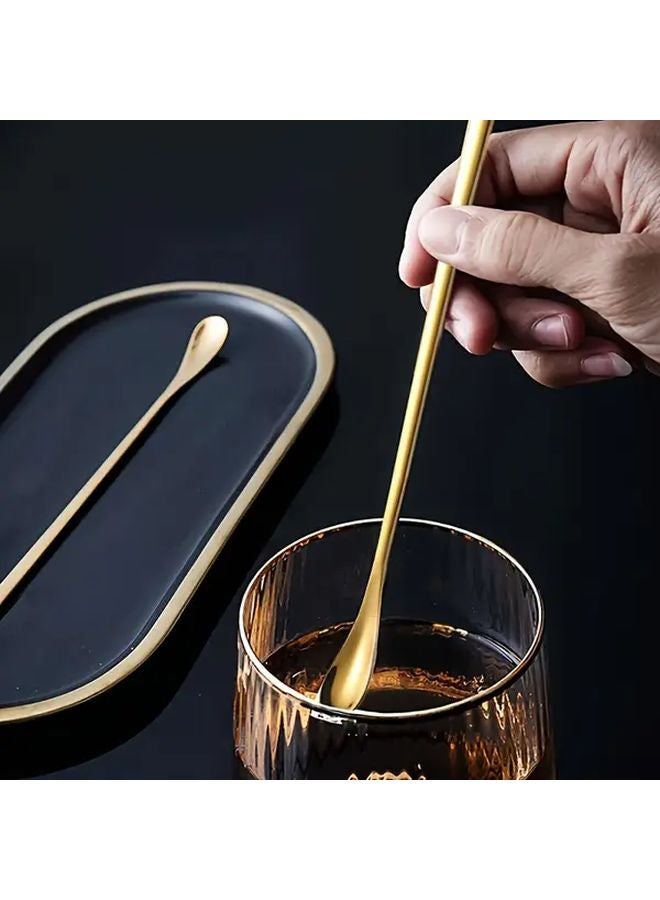 Golden 3pcs Long Handle Cocktail Stirring Spoons 304 Stainless Steel 8 9 Inches - Image 5